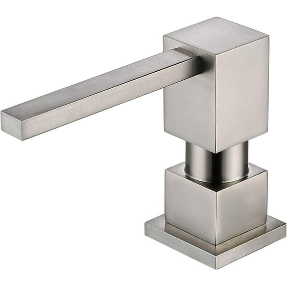 Sink Soap Dispenser for Kitchen Sink (Brushed Gold), All Brass Built-in and Refill from Top Design,Metal Hand Soap & Dish Soap Copper Pump