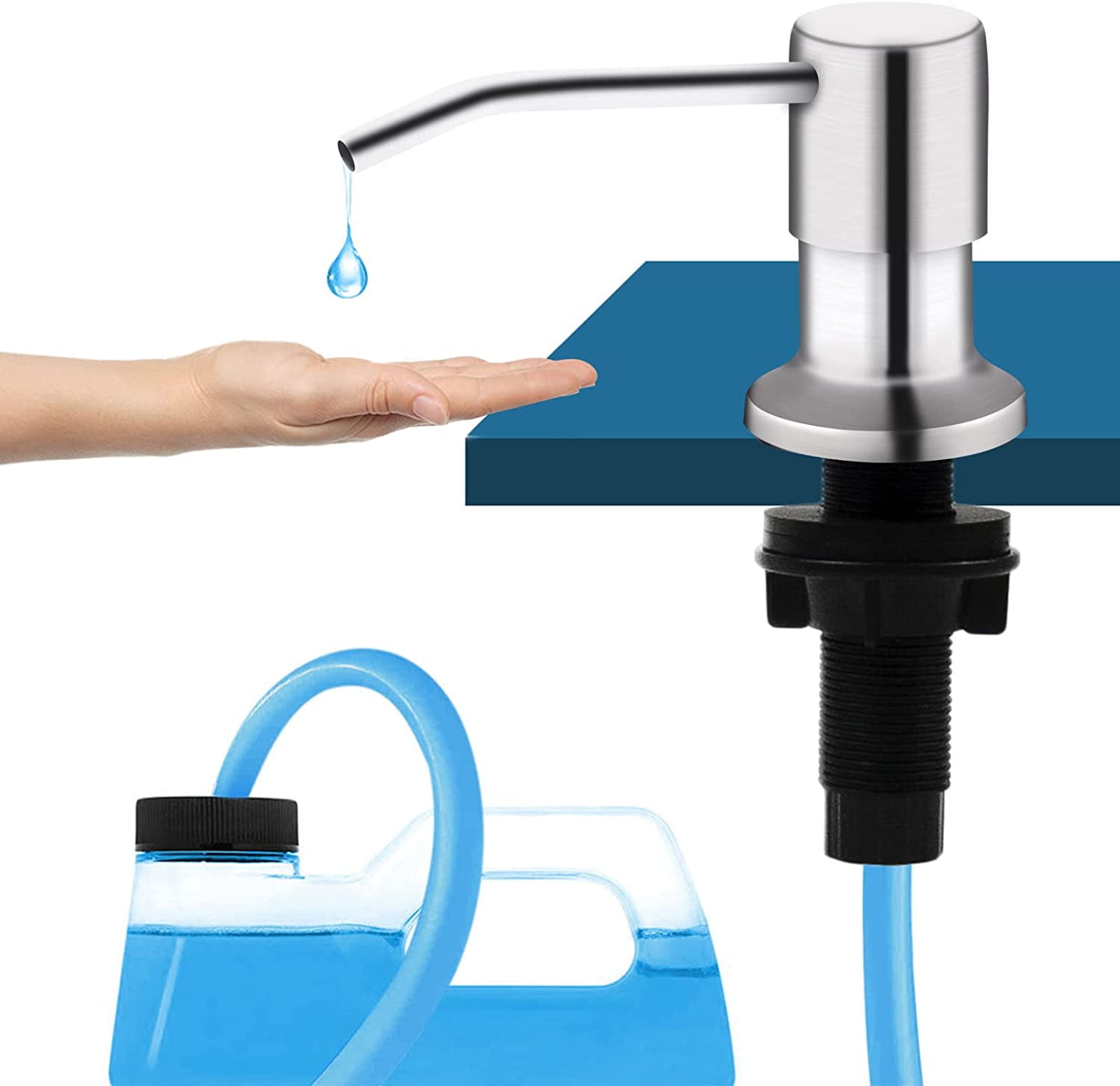 Sink Soap Dispenser for Kitchen Sink Extension Tube Kit, Stainless