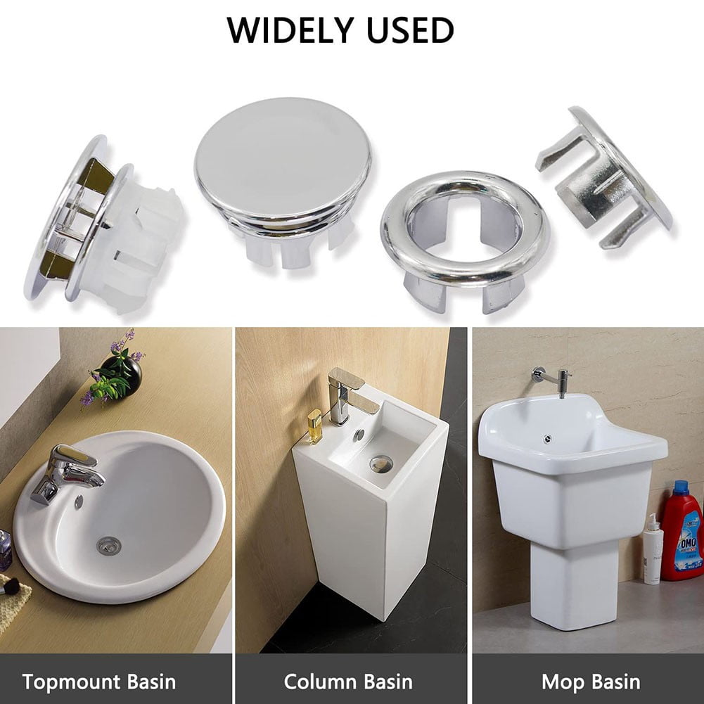 Sink Spare Parts 8 Pack of Bathroom Sink Overflow Cover and Ring Set ...