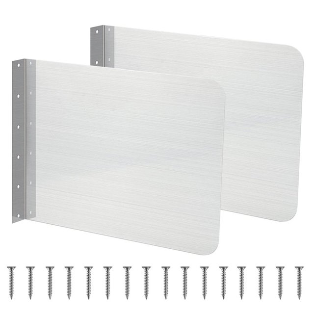 Sink Splash Guard 2 Pcs Stainless Steel Stove Splash Guard Wall