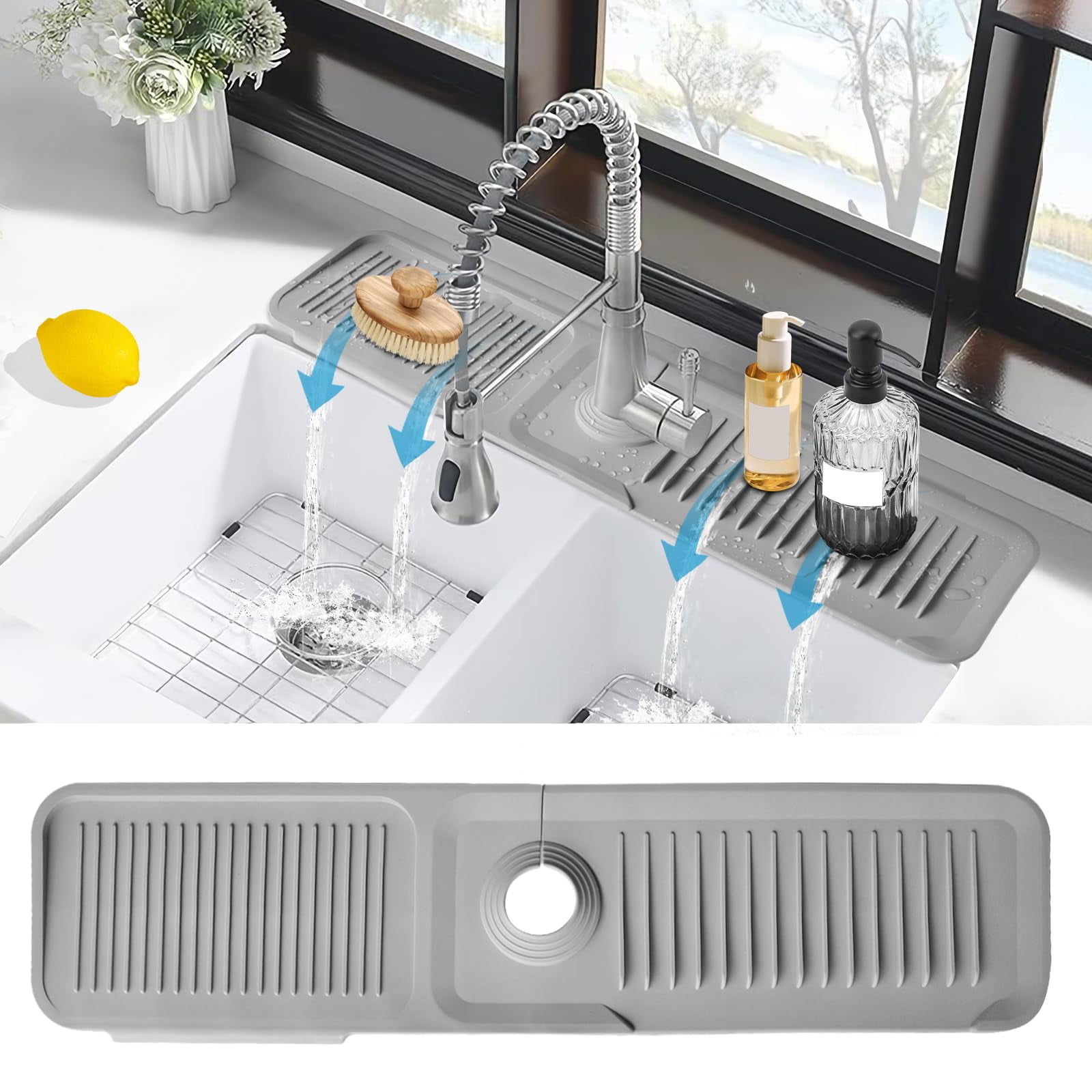 Kitchen Sink Splash Guard Behind Faucet