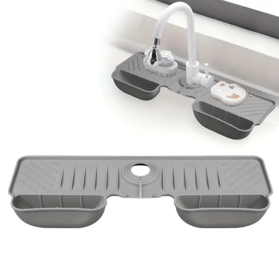 Sink Splash Guard, Bathroom and Kitchen Faucet Protector with Storage Function, 1 Splash Guard Pad for Easy Cleanup and Counter Protection, Ideal for Kitchen Sinks and Bathroom Vanities Aestivo