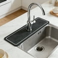 thumbnail image 1 of Sink Splash Guard, Diatomite Faucet Mat, Water Absorbent Drying Pad for Kitchen Bathroom Countertop Protection(Black), 1 of 6
