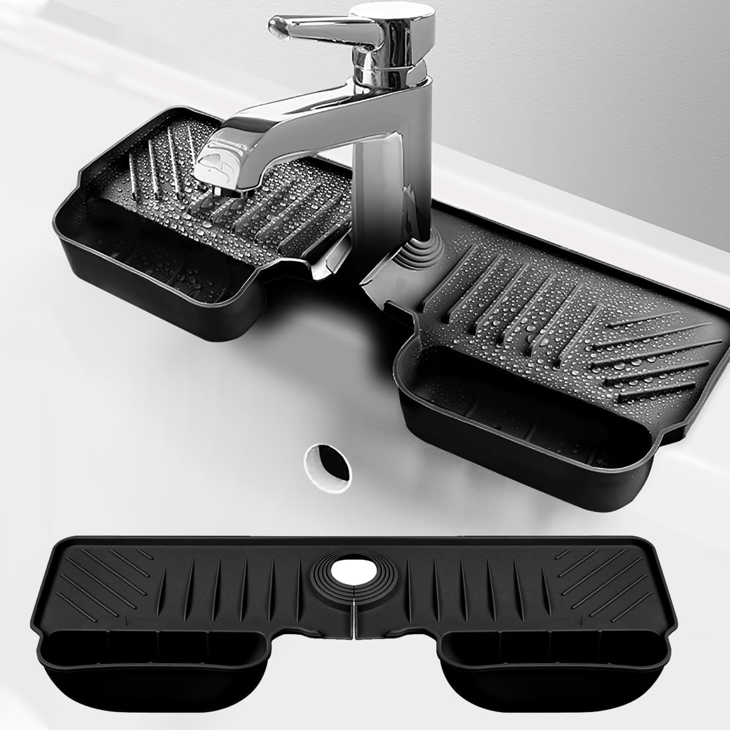 Sink Splash Guard, Silicone Draining Mat for Kitchen Faucet, Silicone Draining Mat for Sink