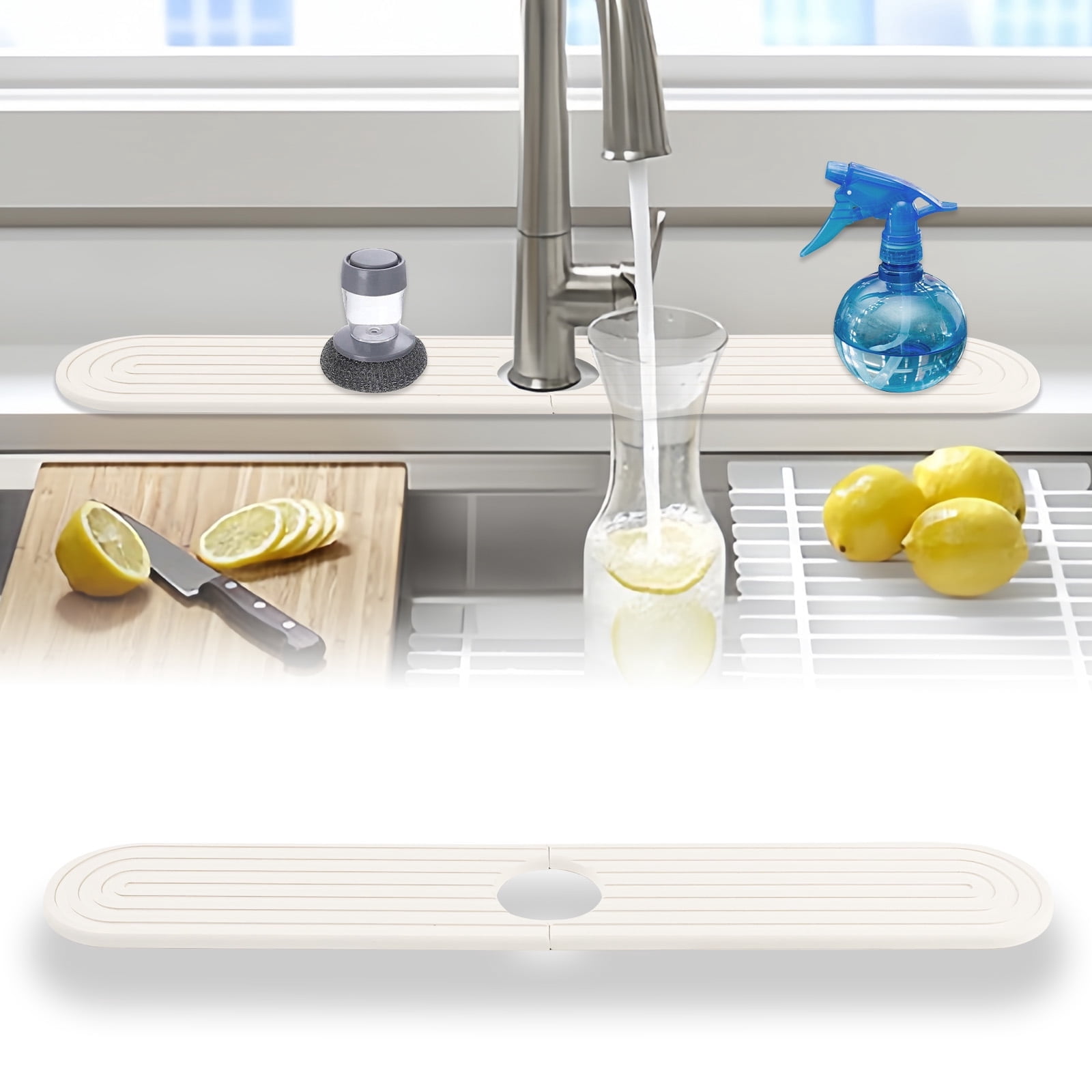 Sink Splash Guard Stone Drying Mat for Kitchen, Diatomite Fast Drying ...