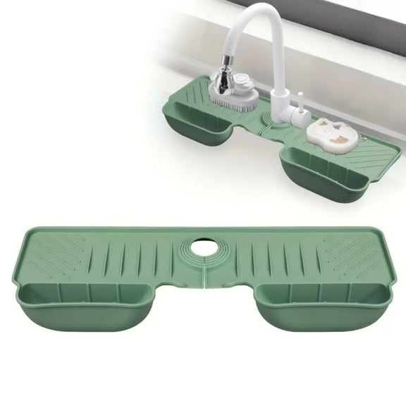 Sink Splash Guard for Faucet with Storage Function Non-Slip Waterproof Kitchen and Bathroom Protector for Countertops and Backsplashes Sopatenor