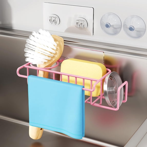 Sink Sponge Holder - No Drill Sponge Holder for Kitchen Sink, Rustproof ...