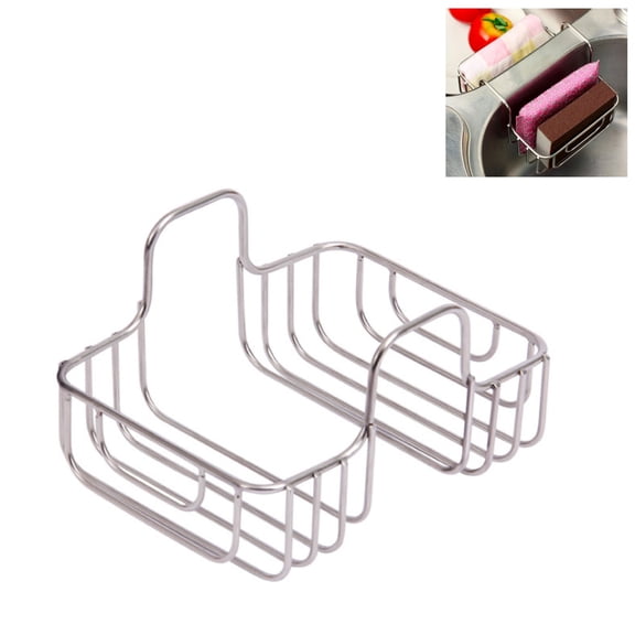 Sink Sponge Holder Rack Organizer, Stainless Steel Hanging Caddy for Kitchen Sink