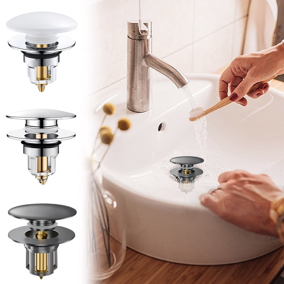 Sink Stopper Drain Filter - Brass Deodorizing Plug, Leak-Proof Sealing Core, Basin Odor Barrier, Easy Install Bathroom Kitchen