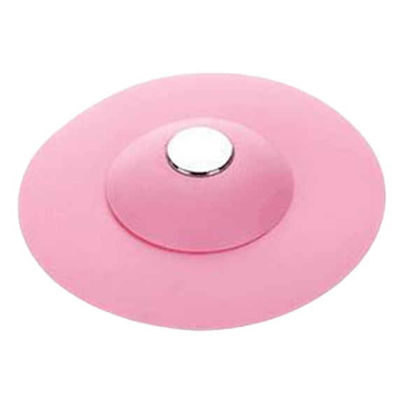 Sink Stopper Silicone Bathtub Stopper,Kitchen Bathroom Hair Water Shower Stopper,Bathtub Drain Plug,Universal Flat Suction Shower Kitchen Cover,Bathroom Laundry Accessories,3.94 inch (Pink)