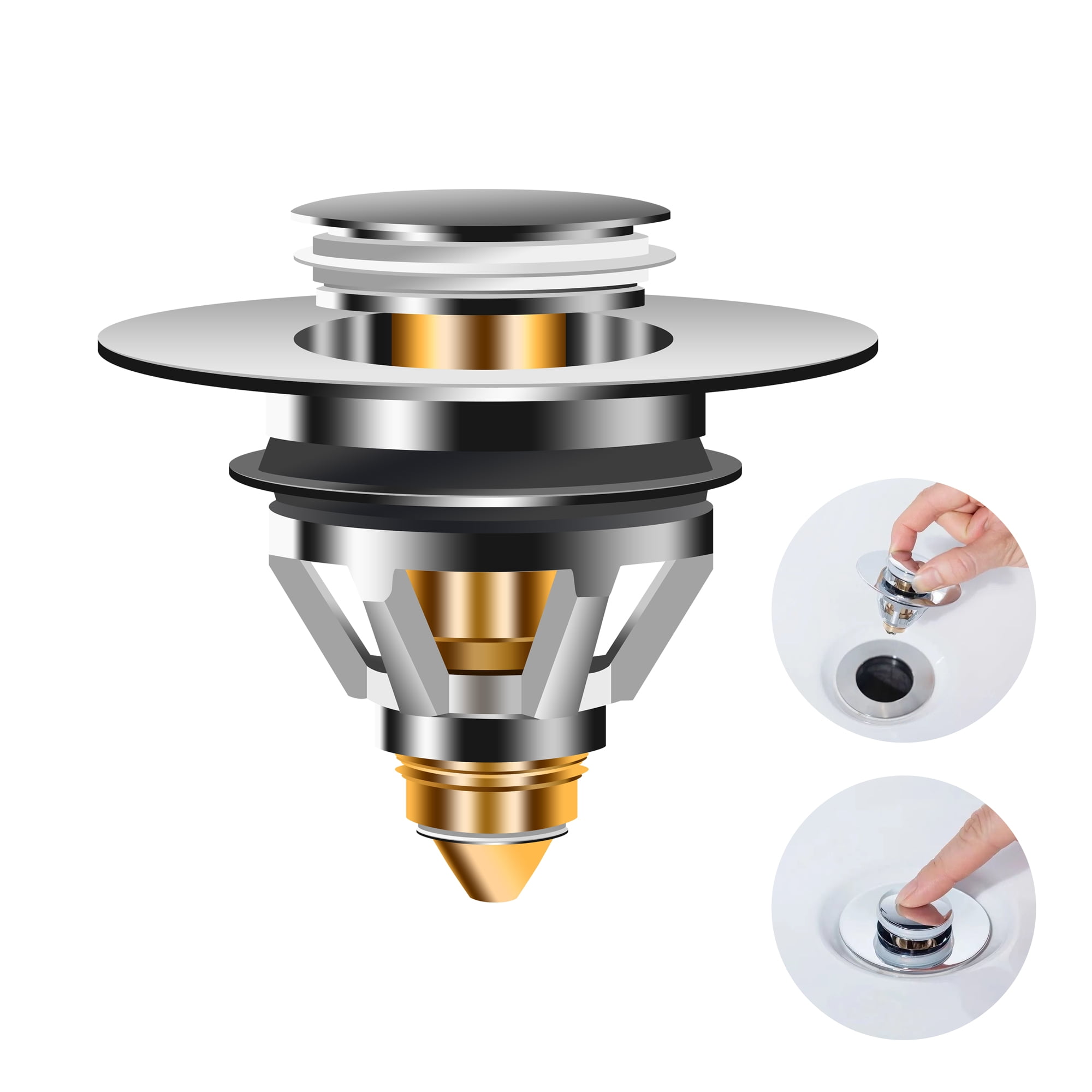 Sink Stopper, WeGuard 2 Pack Bathroom Sink Stopper with Strainer, Anti