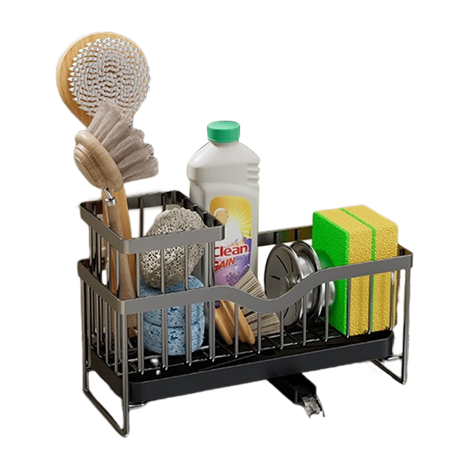 Sink Storage Rack Quick Drainage with Drainage Tunnel, Kitchen Drain ...