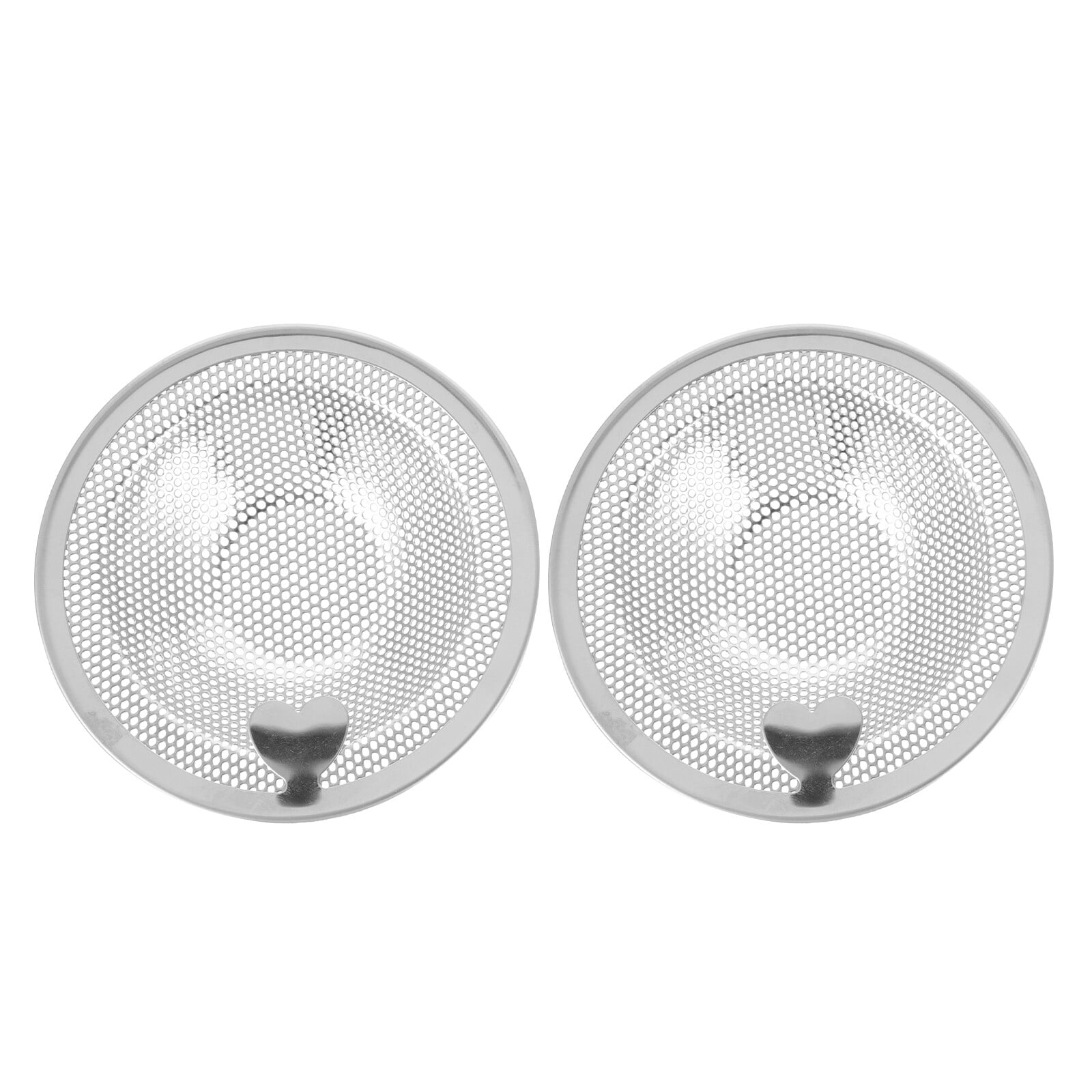Sink Strainer 2Pcs Stainless Steel Bathroom Kitchen Sink Strainers Heart Shape Handle Strainer