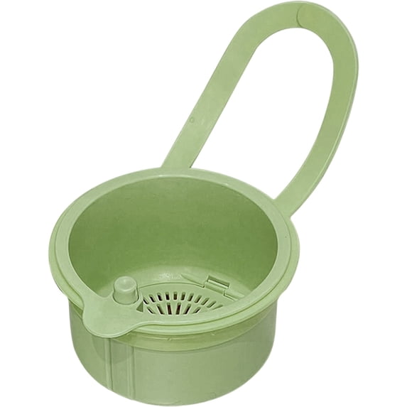 Sink Strainer Basket, Multifunction Hanging Sink Colander Drain Basket, Upgrade Quick Draining Kitchen Tool with Bottom Release for Mess-Free Hands-Free Cleanup, 4 × 2.5 Inch,Green