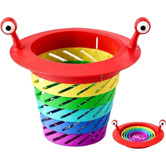 Sink Strainer Basket, Rainbow Snail Expandable Kitchen Waste Drain Filter, Funny Sink Organizer for Home, RV, Office, Restaurant