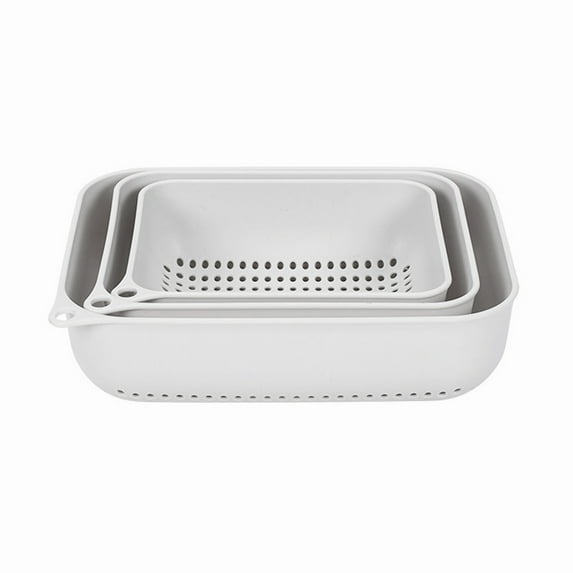 Sink Strainer Clearance! Ikeay Creative Three-Piece Plastic Kitchen Sink Basin Vegetable Washing Basket Dish Strainer