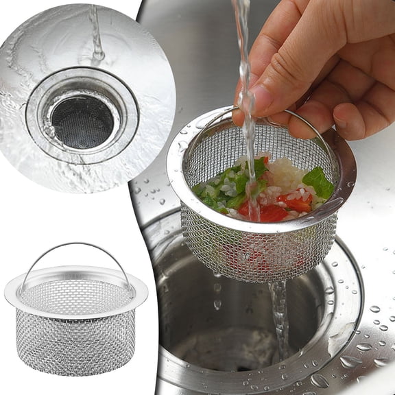 Sink Strainer Filter Kitchen Bathroom Plug Holes Antis Clog Stainless Steel, Multipurpose Food Hair Drain Protector Rust Resistant, Home Kitchen Organizational Solution, Holiday Celebration, AESTIVO