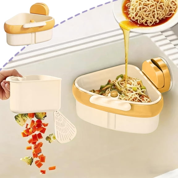 Sink Strainer Food Catcher, Suction Cup Faucet Mount Kitchen Drain Basket for Leftover Scraps and Residue, Removable Mesh Filter Clog Prevention Organizer, Topliu