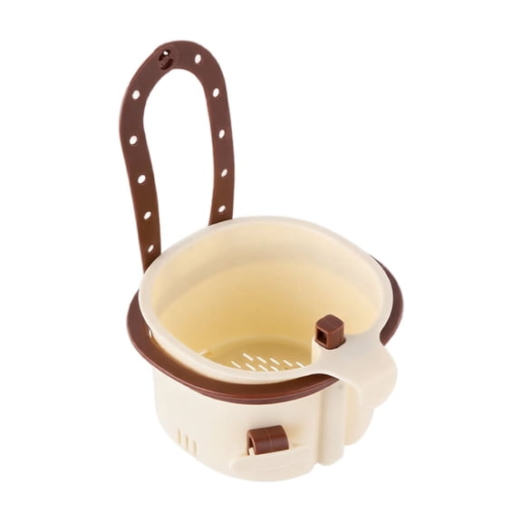 Sink Strainer Hanging Brown Food Residue Drainer 1 Pack for Home Kitchen Sink Separating Tea Leaves Leftover Debris Colander with Adjustable Perforated Handle for Easy Disposal of Kitchen Garbage
