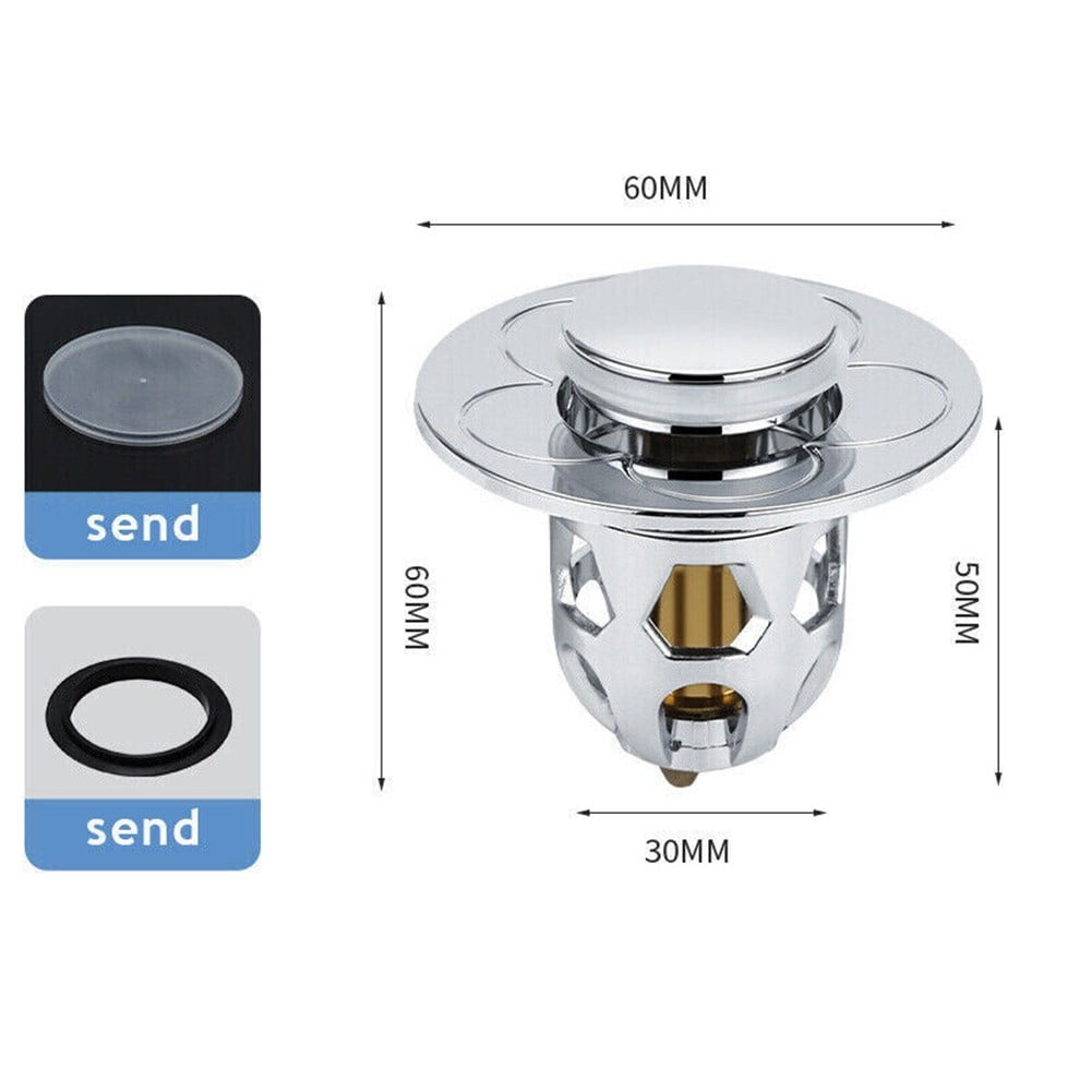 Sink Strainer Plug Stopper Bath Wash Basin Core Bounce PopUp Drain