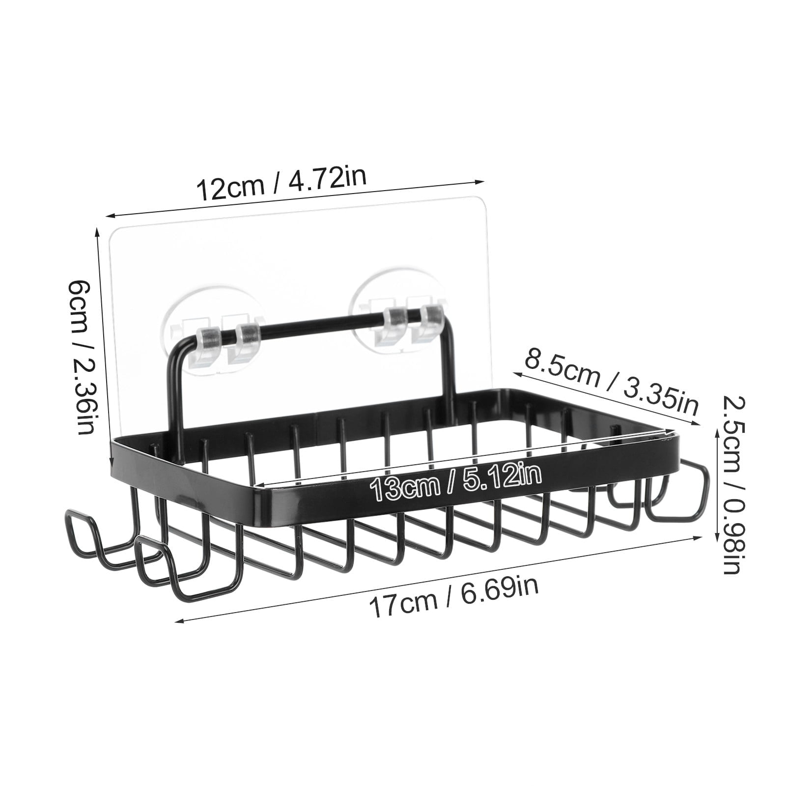 Sink Strainer Shower Wall Soap Dish Holder Wall Mounted Draining Soap