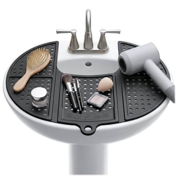 Sink Topper Cover for Bathroom Counter Spaces Organizer Makeup Mat Black.