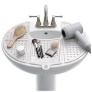 Sink Topper Premium Silicone Rubber Foldable Sink Cover, Makeup Organizer, Standard, White