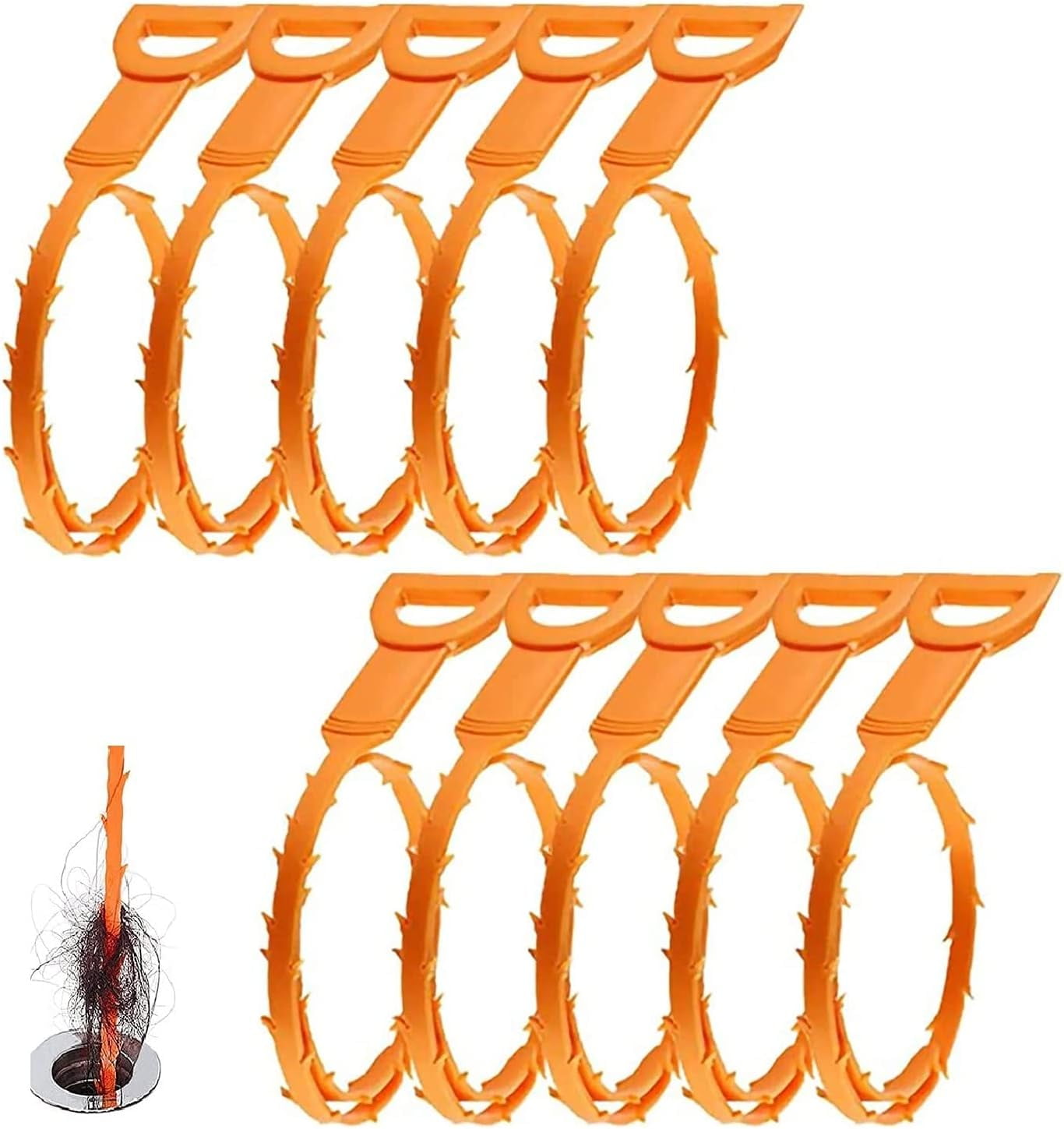 Sink Unblocker Tool, 10 Pack Drain Clog Remover Tool, 20 Inch Sink Snake, Hair Snake Cleaning