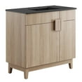 thumbnail image 1 of Sink Vanity Cabinet, Black Natural, Melamine Wood , Hotel Bedroom Bathroom, Modern Contemporary HB36127, 1 of 11