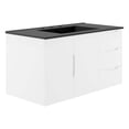 thumbnail image 1 of Sink Vanity Cabinet, Black White, Ceramic, Melamine, Modern Contemporary, Hotel Bedroom Bathroom Master Suite Guest, 1 of 9