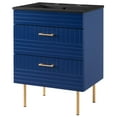 thumbnail image 1 of Sink Vanity Cabinet, Blue Black, Ceramic, Wood, Modern Contemporary, Hotel Bedroom Bathroom Master Suite Guest, 1 of 9
