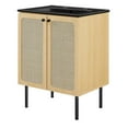 thumbnail image 1 of Sink Vanity Cabinet, Brown Oak Black, Wood, Hotel Bedroom Bathroom, Modern Contemporary HB36415, 1 of 15