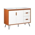 thumbnail image 1 of Sink Vanity Cabinet, Cherry White, Wood, Mid Century Hotel Bedroom Bathroom, Modern Contemporary HB34099, 1 of 10