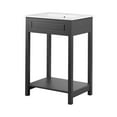 thumbnail image 1 of Sink Vanity Cabinet, Gray White, Wood, Hotel Bedroom Bathroom, Modern Contemporary HB34054, 1 of 9