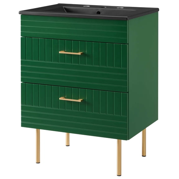 Sink Vanity Cabinet, Green Black, Ceramic, Wood, Modern Contemporary, Hotel Bedroom Bathroom Master Suite Guest