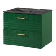thumbnail image 1 of Sink Vanity Cabinet, Green Black, Ceramic, Wood, Modern Contemporary, Hotel Bedroom Bathroom Master Suite Guest, 1 of 9