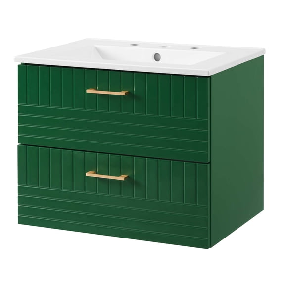 Sink Vanity Cabinet, Green White, Ceramic, Wood, Modern Contemporary, Hotel Bedroom Bathroom Master Suite Guest