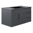thumbnail image 1 of Sink Vanity Cabinet, Grey Gray Black, Ceramic, Melamine, Modern Contemporary, Hotel Bedroom Bathroom Master Suite Guest, 1 of 9