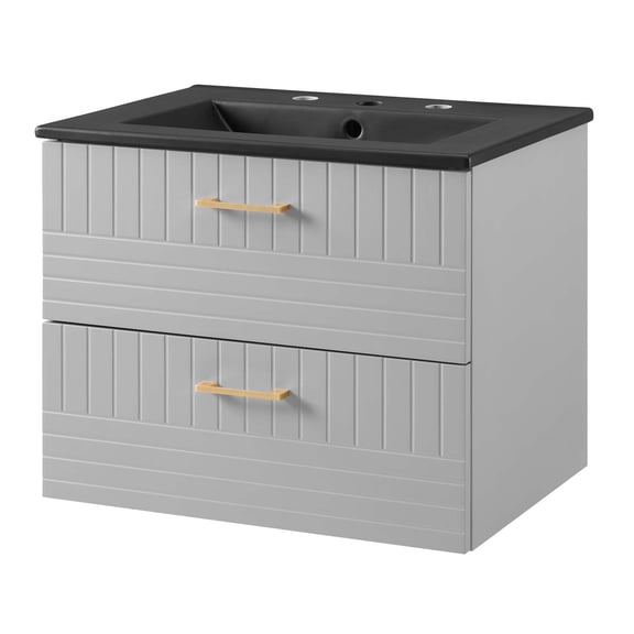 Sink Vanity Cabinet, Grey Gray Black, Ceramic, Wood, Modern Contemporary, Hotel Bedroom Bathroom Master Suite Guest