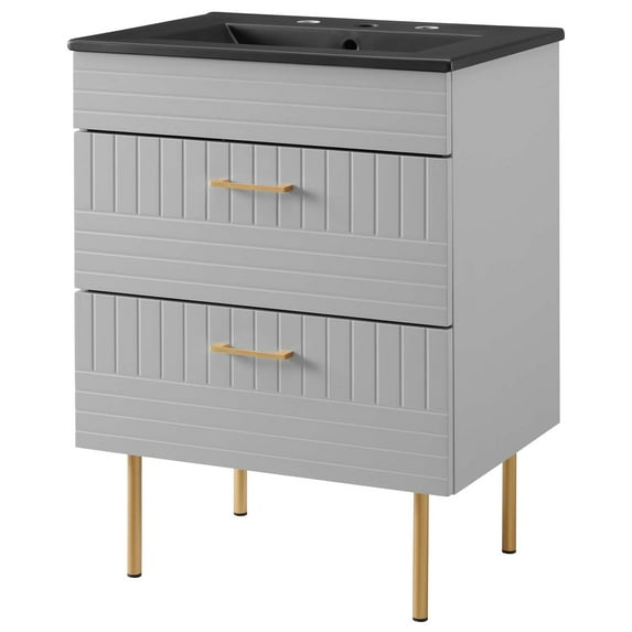 Sink Vanity Cabinet, Grey Gray Black, Ceramic, Wood, Modern Contemporary, Hotel Bedroom Bathroom Master Suite Guest