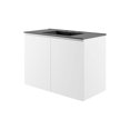 thumbnail image 1 of Sink Vanity Cabinet, Wall Mount, Black White, Ceramic, Melamine, Modern Contemporary, Hotel Bedroom Bathroom Master Suite Guest, 1 of 9