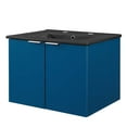 thumbnail image 1 of Sink Vanity Cabinet, Wall Mounted, Melamine, Blue Navy Black, Modern Contemporary Urban Design, Hotel Bedroom Bathroom Master Suite Guest, 1 of 10