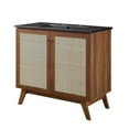 thumbnail image 1 of Sink Vanity Cabinet, Walnut Black, Wood, Hotel Bedroom Bathroom, Modern Contemporary HB36311, 1 of 15