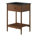 thumbnail image 1 of Sink Vanity Cabinet, Walnut Black, Wood, Mid Century Hotel Bedroom Bathroom, Modern Contemporary HB36401, 1 of 9