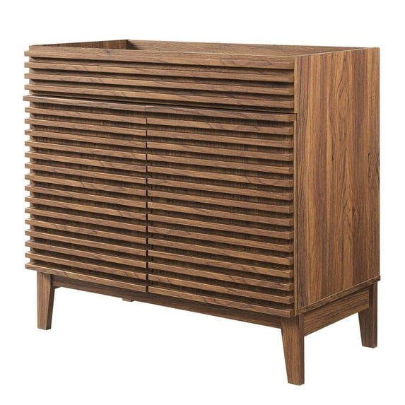 Sink Vanity Cabinet, Walnut, Wood, Mid Century Hotel Bedroom Bathroom, Modern Contemporary HB33344
