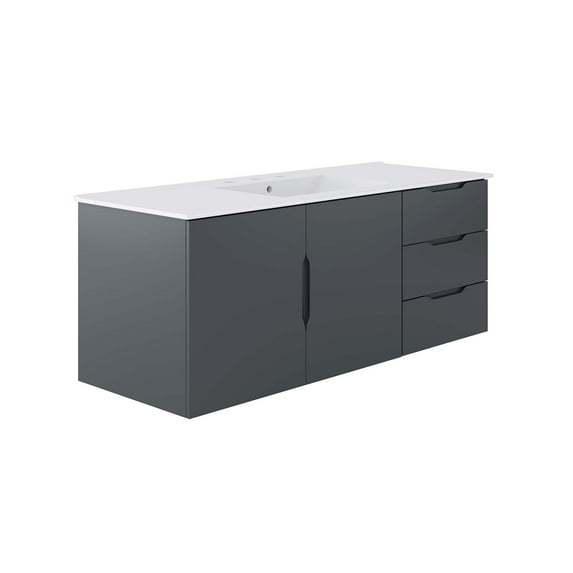 Sink Vanity Cabinet, White Grey Gray, Ceramic, Melamine, Modern Contemporary, Hotel Bedroom Bathroom Master Suite Guest