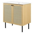 thumbnail image 1 of Sink Vanity Cabinet, White Oak, Wood, Hotel Bedroom Bathroom, Modern Contemporary HB36417, 1 of 15
