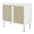 thumbnail image 1 of Sink Vanity Cabinet, White, Wood, Hotel Bedroom Bathroom, Modern Contemporary HB36423, 1 of 15