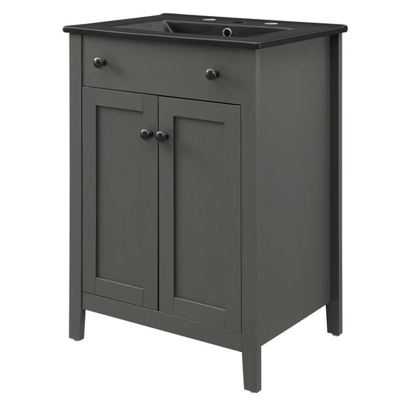 Sink Vanity Cabinet, Wood, Grey Gray Black, Modern Contemporary Urban Design, Hotel Bedroom Bathroom Master Suite Guest