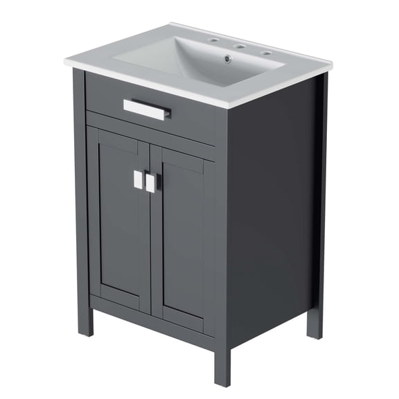 Sink Vanity Cabinet, Wood, Grey Gray White, Modern Contemporary Urban Design, Hotel Bedroom Bathroom Master Suite Guest